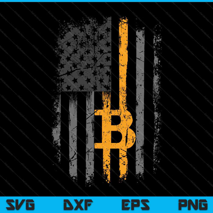 Btc Bitcoin Amerikaanse vlag Crypto revolutie SVG PNG snijden afdrukbare bestanden