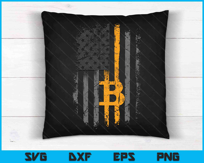 Btc Bitcoin Amerikaanse vlag Crypto revolutie SVG PNG snijden afdrukbare bestanden