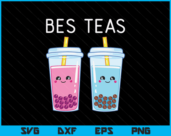 Bubble Tea Boba Tapioca Pearls Milk Drink Kawaii Friend SVG PNG Digital Cutting Files