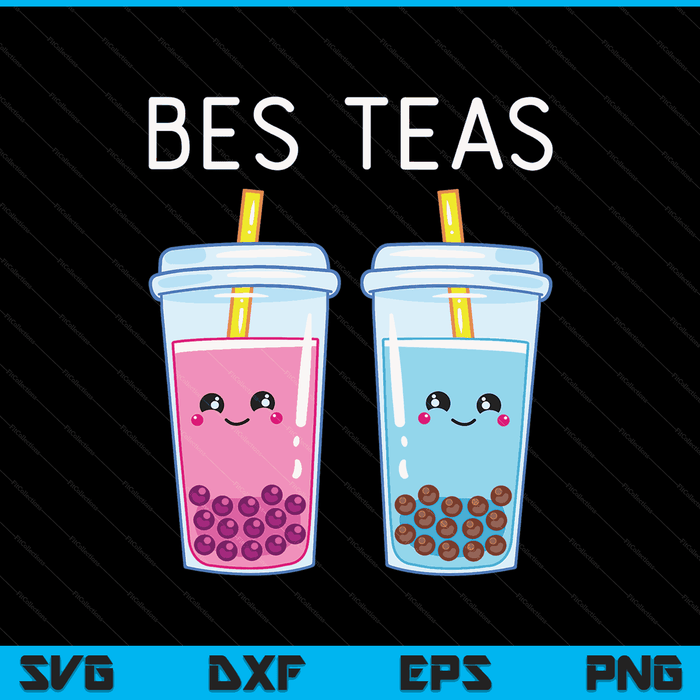 Bubble tea boba tapioca pearls milk drink kawaii friend SVG cut file