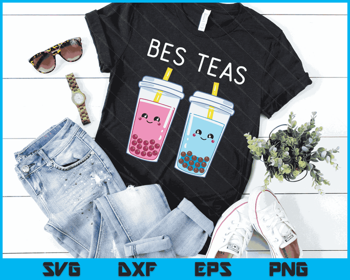 Bubble Tea Boba Tapioca Pearls Milk Drink Kawaii Friend SVG PNG Digital Cutting Files