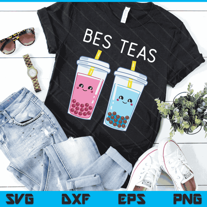 Bubble Tea Boba Tapioca Pearls Milk Drink Kawaii Friend SVG PNG Digital Cutting Files