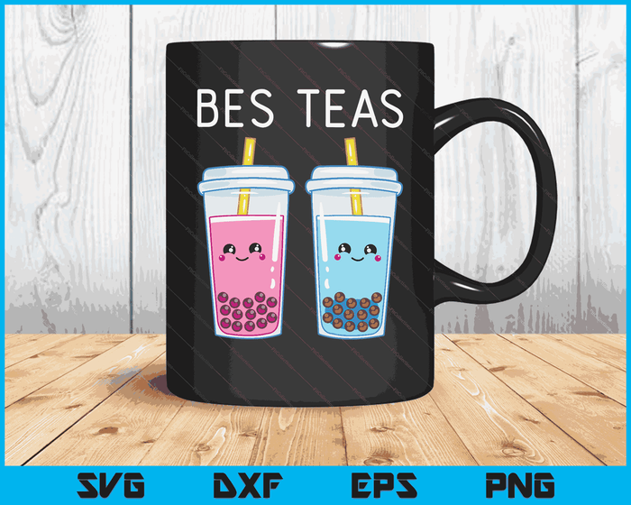 Bubble Tea Boba Tapioca Pearls Milk Drink Kawaii Friend SVG PNG Digital Cutting Files