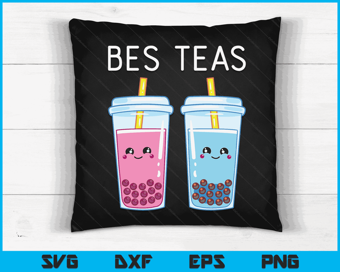 Bubble Tea Boba Tapioca Pearls Milk Drink Kawaii Friend SVG PNG Digital Cutting Files