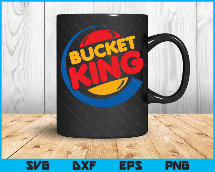 Bucket King Jugador de Baloncesto Hoops Cultura SVG PNG Archivos de Corte Digital