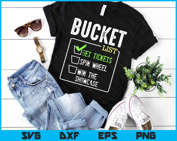 Bucket List Get Tickets Win Game Show Lucky Contestants SVG PNG Digital Printable Files