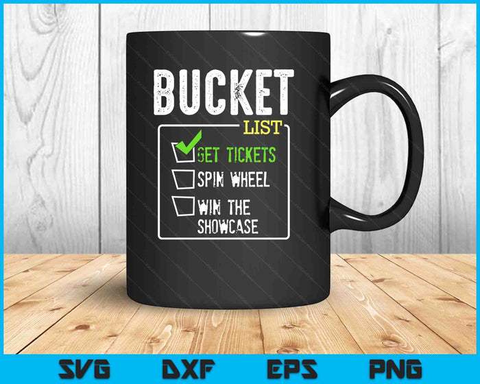 Bucket List Get Tickets Win Game Show Lucky Contestants SVG PNG Digital Printable Files