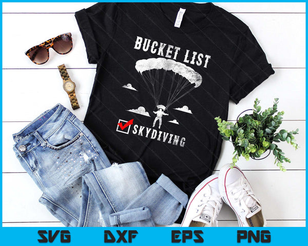 Bucket List Skydiving Vintage SVG PNG Digital Printable Files