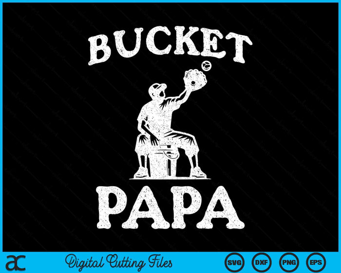 Bucket Papa Softball Papa Baseball Funny Father's Coach SVG PNG Digital Printable Files