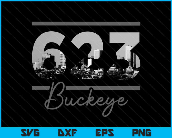 Buckeye 623 Netnummer Skyline Arizona Vintage SVG PNG Snijden afdrukbare bestanden