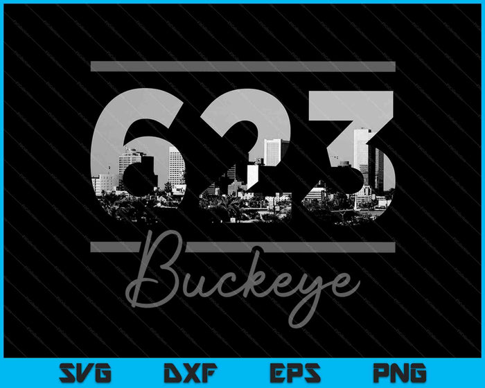 Buckeye 623 Area Code Skyline Arizona Vintage SVG PNG Cutting Printable Files