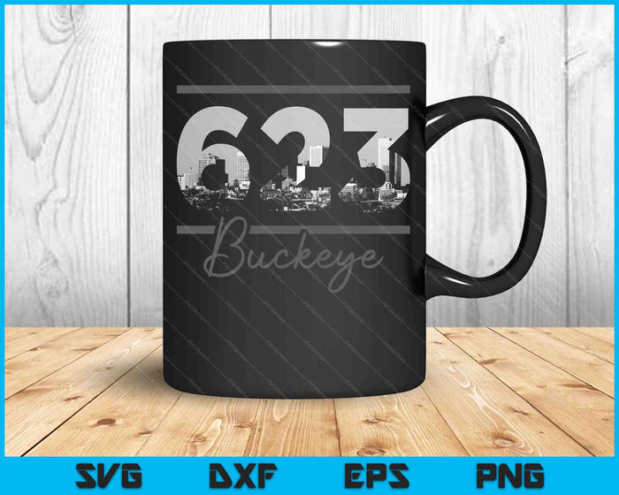 Buckeye 623 Código de área Skyline Arizona Vintage SVG PNG Cortar archivos imprimibles