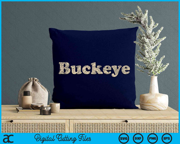 Buckeye Ohio Vintage 70s US State Pride SVG PNG Digital Cutting File