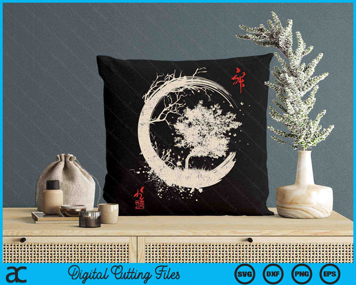 Boeddhisme Meditatie Yoga Bonsai Zen Enso Circle Goa Karma Om SVG PNG digitale afdrukbare bestanden