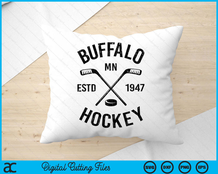 Buffalo Minnesota Ice Hockey Sticks Vintage Gift SVG PNG Digital Cutting Files