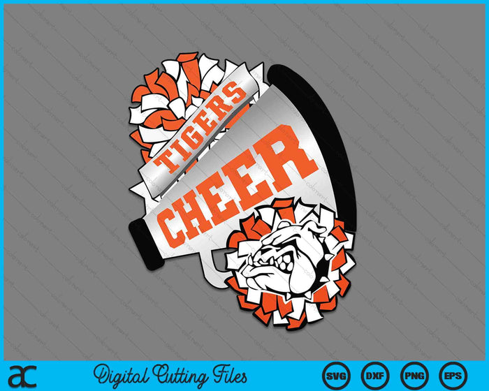 Bulldogs Cheerleading Back To School Cheer Team Orange SVG PNG Digital Printable Files