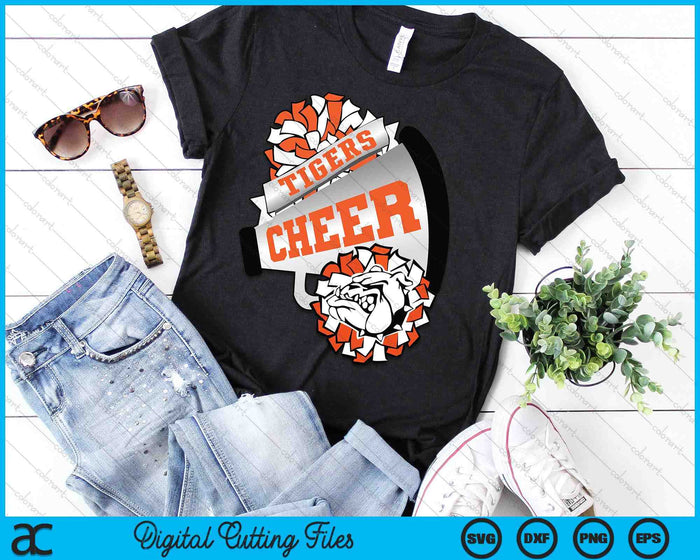 Bulldogs Cheerleading Back To School Cheer Team Orange SVG PNG Digital Printable Files