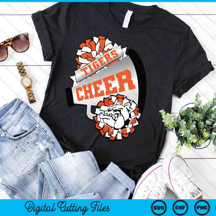 Bulldogs Cheerleading Back To School Cheer Team Orange SVG PNG Digital Printable Files