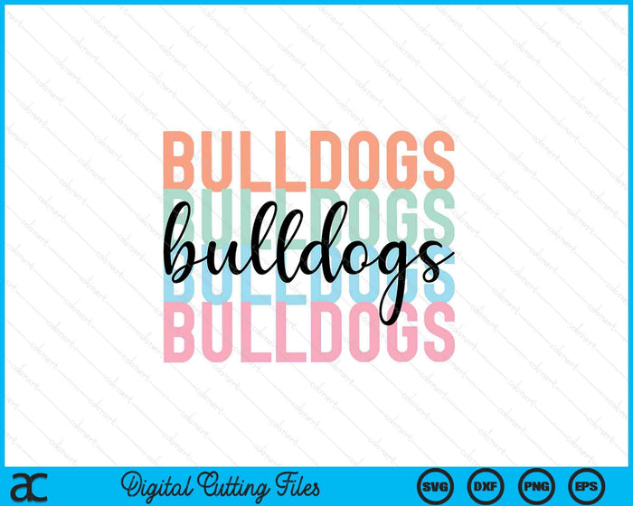 Bulldogs Team Mascot School Spirit Game Night SVG PNG Digital Cutting Files