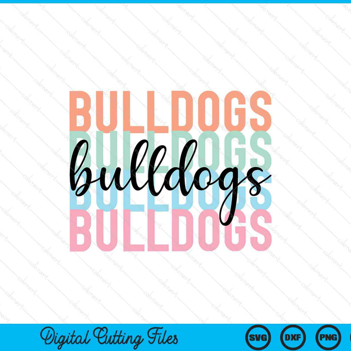 Bulldogs team mascot school spirit game night SVG cut file