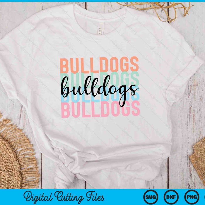 Bulldogs Team Mascot School Spirit Game Night SVG PNG Digital Cutting Files