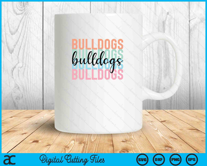 Bulldogs Team Mascot School Spirit Game Night SVG PNG Digital Cutting Files