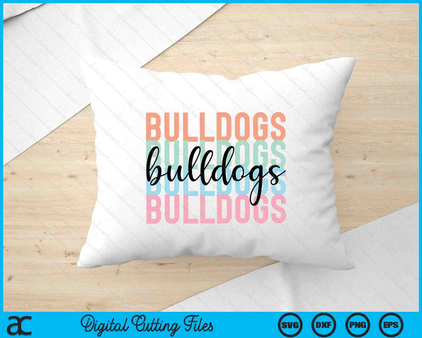 Bulldogs Team Mascot School Spirit Game Night SVG PNG Digital Cutting Files