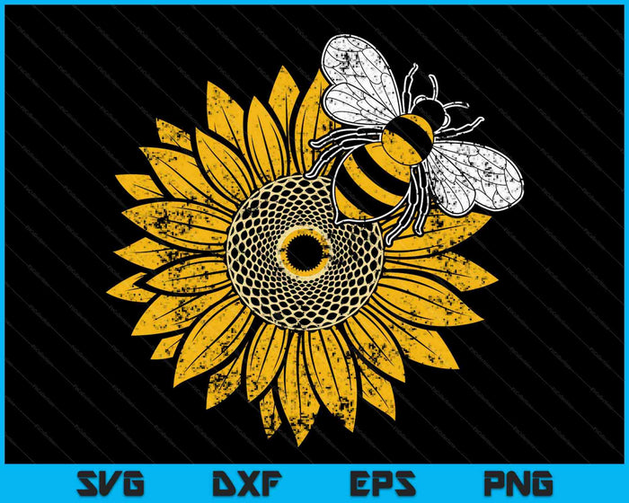 Bumblebee Sunflower Springtime Save The Bees Honeybee SVG PNG Digital Cutting Files