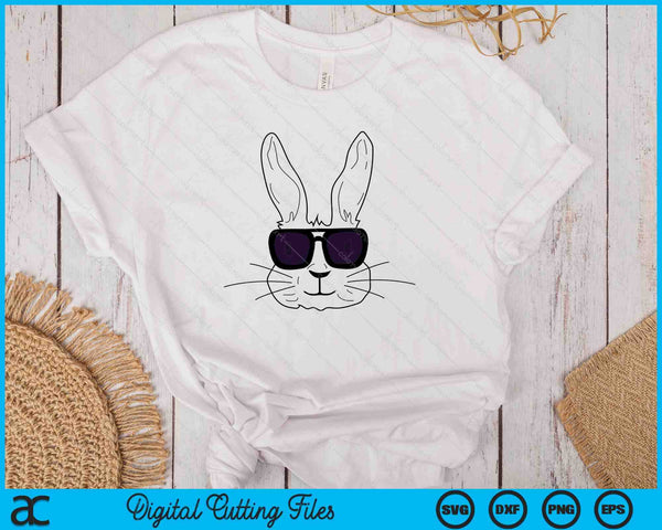 Bunny Face With Sunglasses Easter Day SVG PNG Digital Printable Files