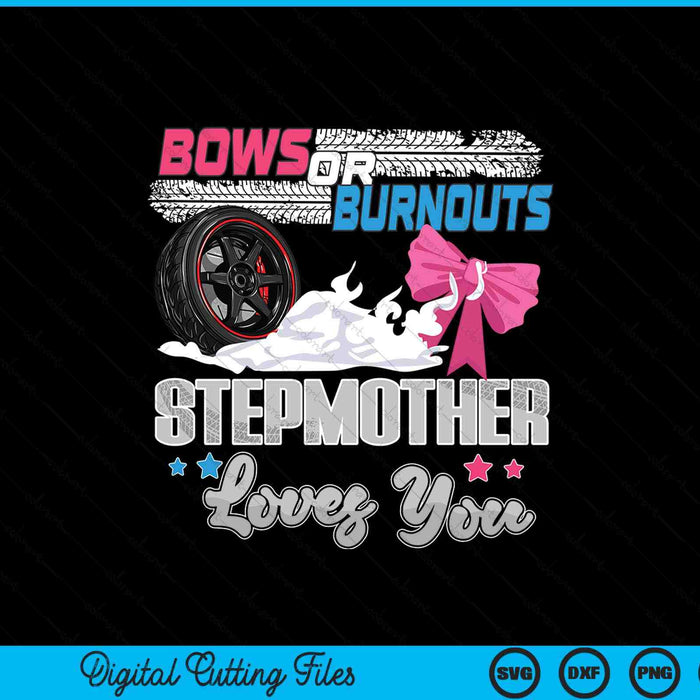 Burnouts or bows gender reveal party announcement stepmother SVG cut file