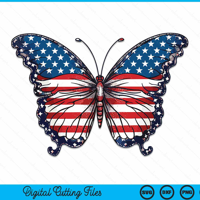 Butterfly USA flag 4th of July for US SVG cut file