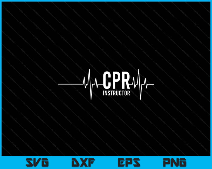 CPR AED Instructor Heartbeat SVG PNG Digital Printable Files
