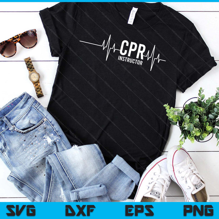 CPR AED Instructor Heartbeat SVG PNG Digital Printable Files