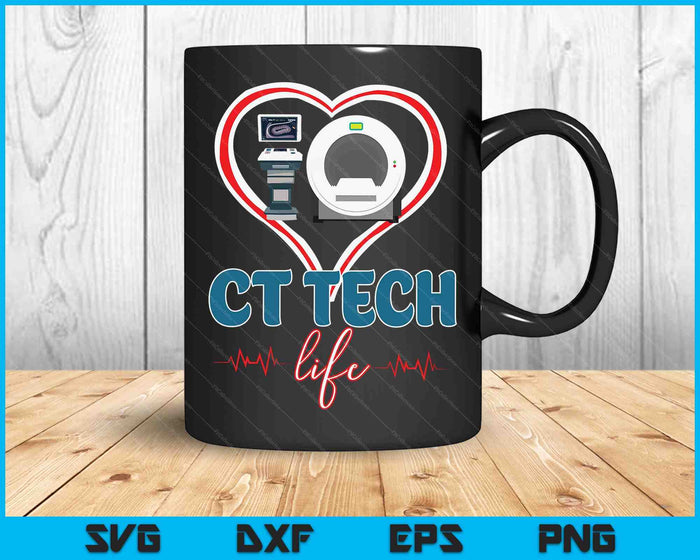 CT Tech Life Heart Technologist SVG PNG Digital Cutting Files