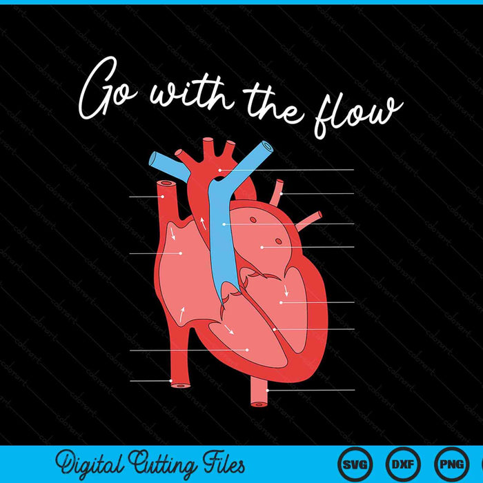 CVICU Cardiac Nurse Anatomy Cardiology Human Heart Flow SVG PNG Digital Cutting File