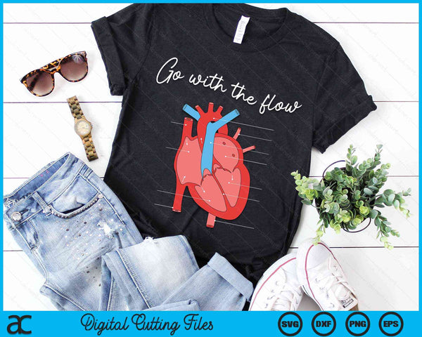 CVICU Cardiac Nurse Anatomy Cardiology Human Heart Flow SVG PNG Digital Cutting File - on a t-shirt