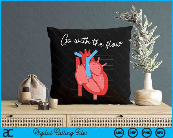 CVICU Cardiac Nurse Anatomy Cardiology Human Heart Flow SVG PNG Digital Cutting File