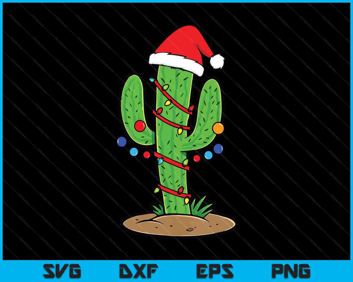 Cactus Christmas Lights Funny Christmas Gift SVG PNG Digital Printable Files