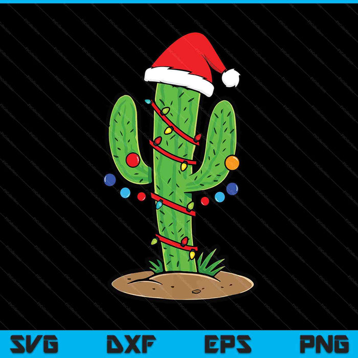 Cactus Christmas lights Christmas SVG cut file