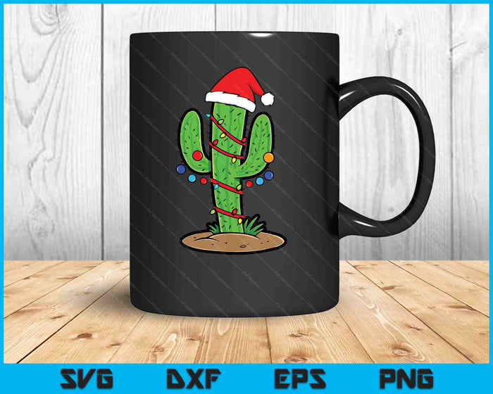 Cactus Christmas Lights Funny Christmas Gift SVG PNG Digital Printable Files