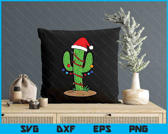 Cactus Christmas Lights Funny Christmas Gift SVG PNG Digital Printable Files