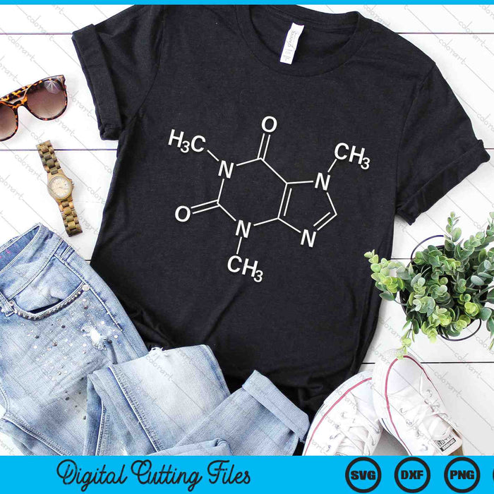 Caffeine Molecule Funny Coffee Chemical Formula SVG PNG Digital Cutting Files