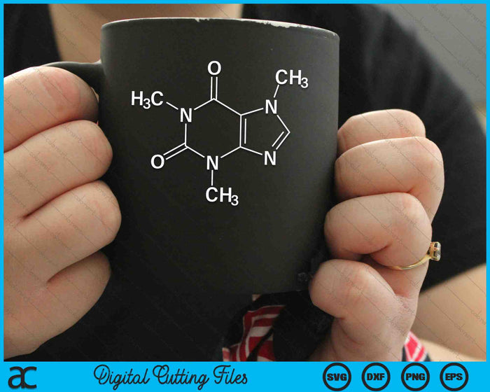 Caffeine Molecule Funny Coffee Chemical Formula SVG PNG Digital Cutting Files