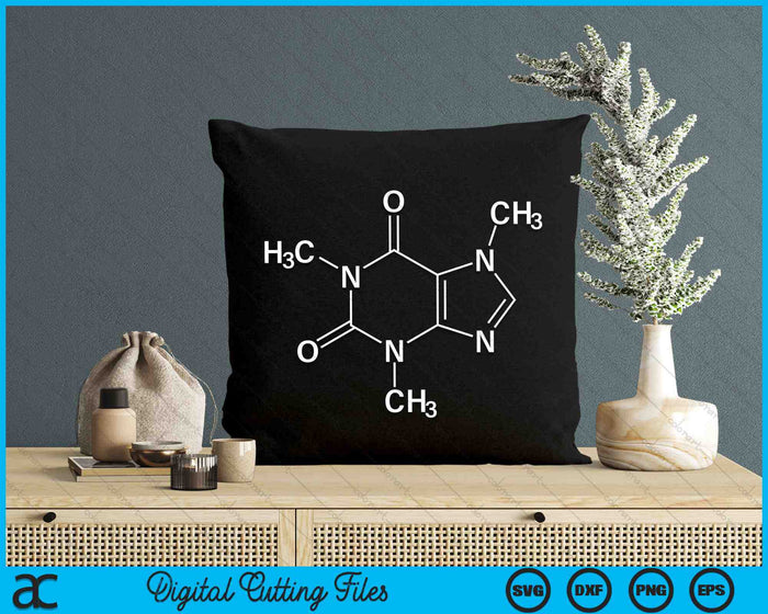 Caffeine Molecule Funny Coffee Chemical Formula SVG PNG Digital Cutting Files