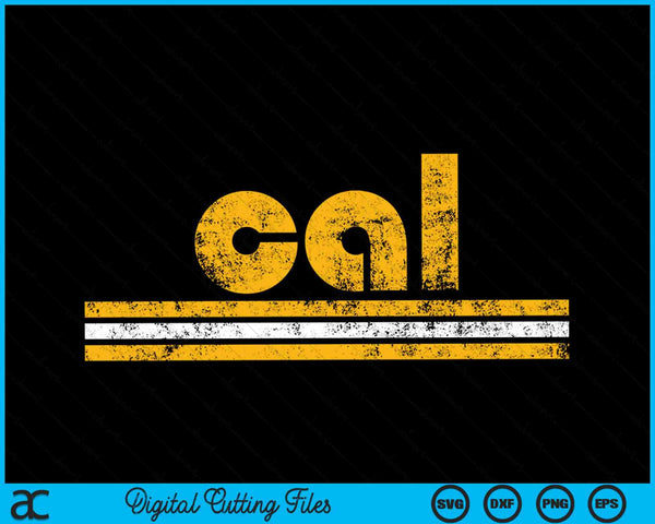 Cal Retro Three Stripe California Throwback SVG PNG Digital Cutting Files