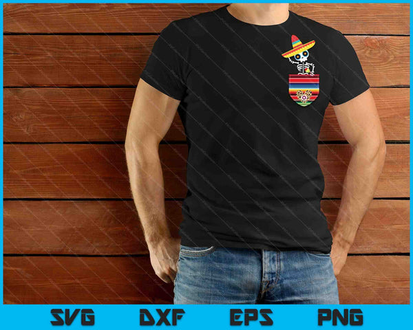 Calaca Blanket Pocket Serape Mexican Cinco De Mayo SVG PNG Cutting Printable Files - on a t-shirt