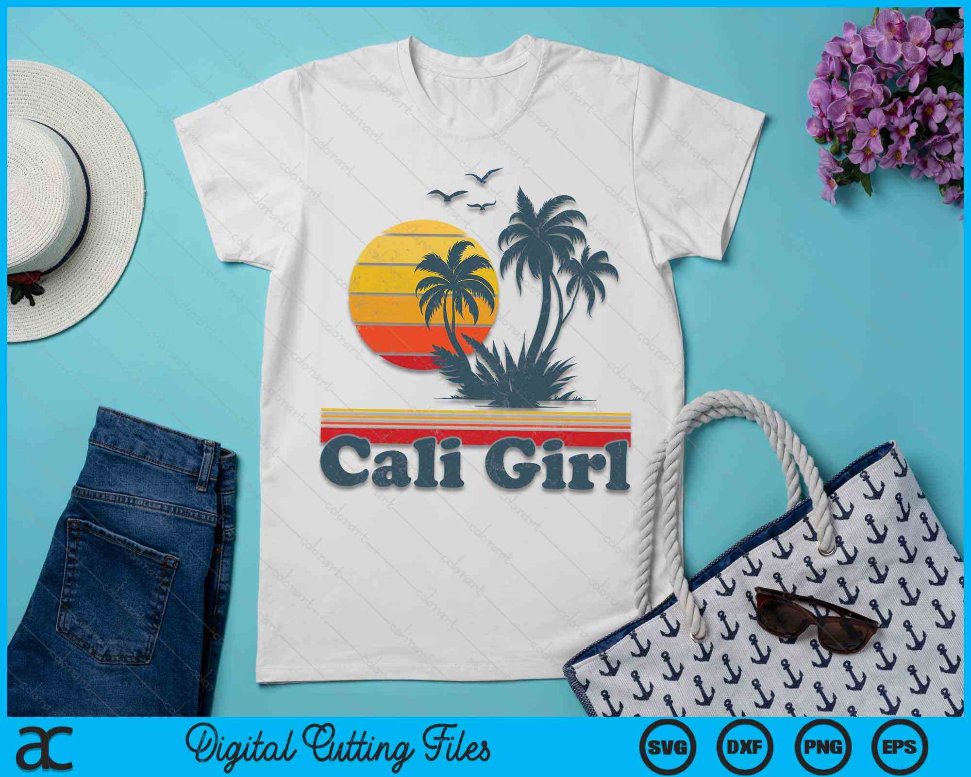 Calli Svg Cali Girl California Beach Summer Vacation Vintage 70s Retro SVG Files ...