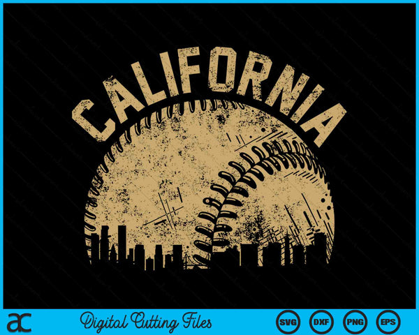 California Baseball Skyline Player Coach Fan SVG PNG Digital Printable Files