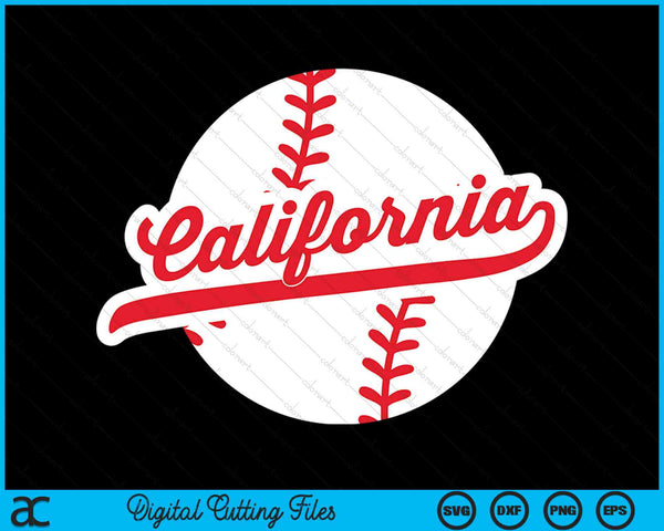 California Baseball Vintage California Pride Love City Rode SVG PNG digitale snijbestanden