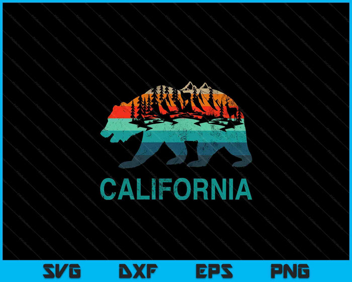 California Bear Vintage Retro Nature Hiking Souvenir SVG PNG Digital Printable Files